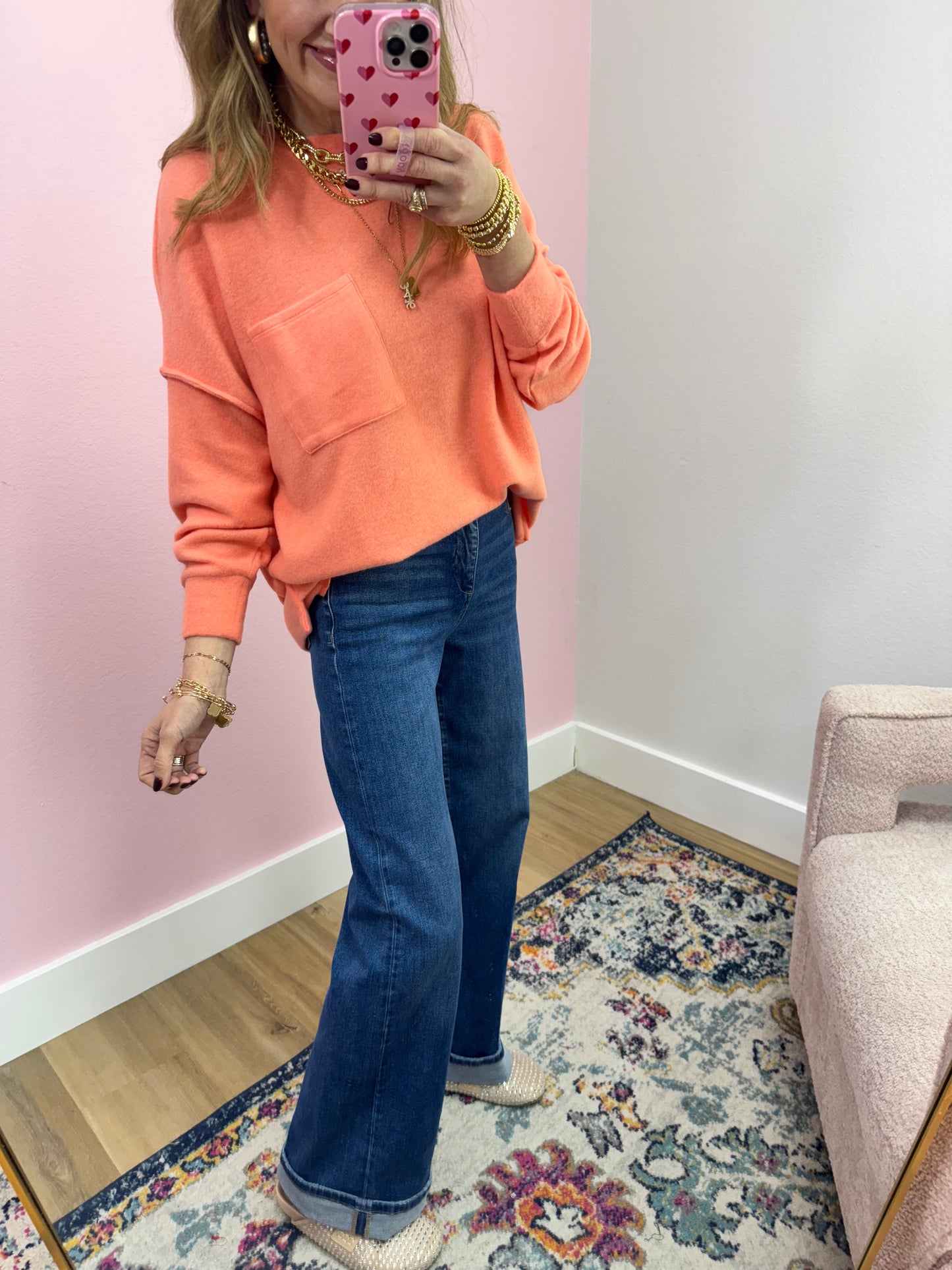 Coral Melange Long Sleeve