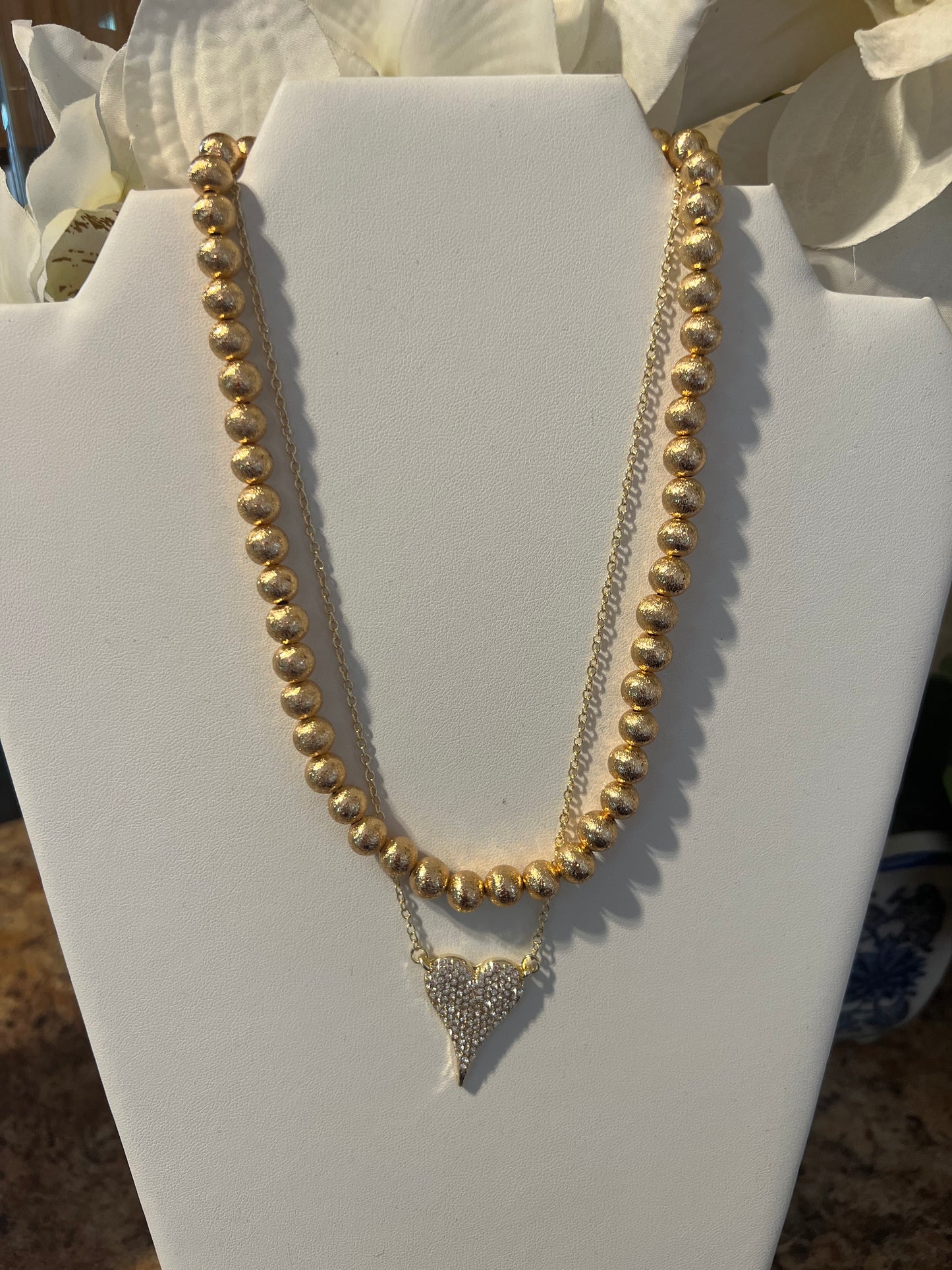 Cubic Crystal Heart Necklace FS